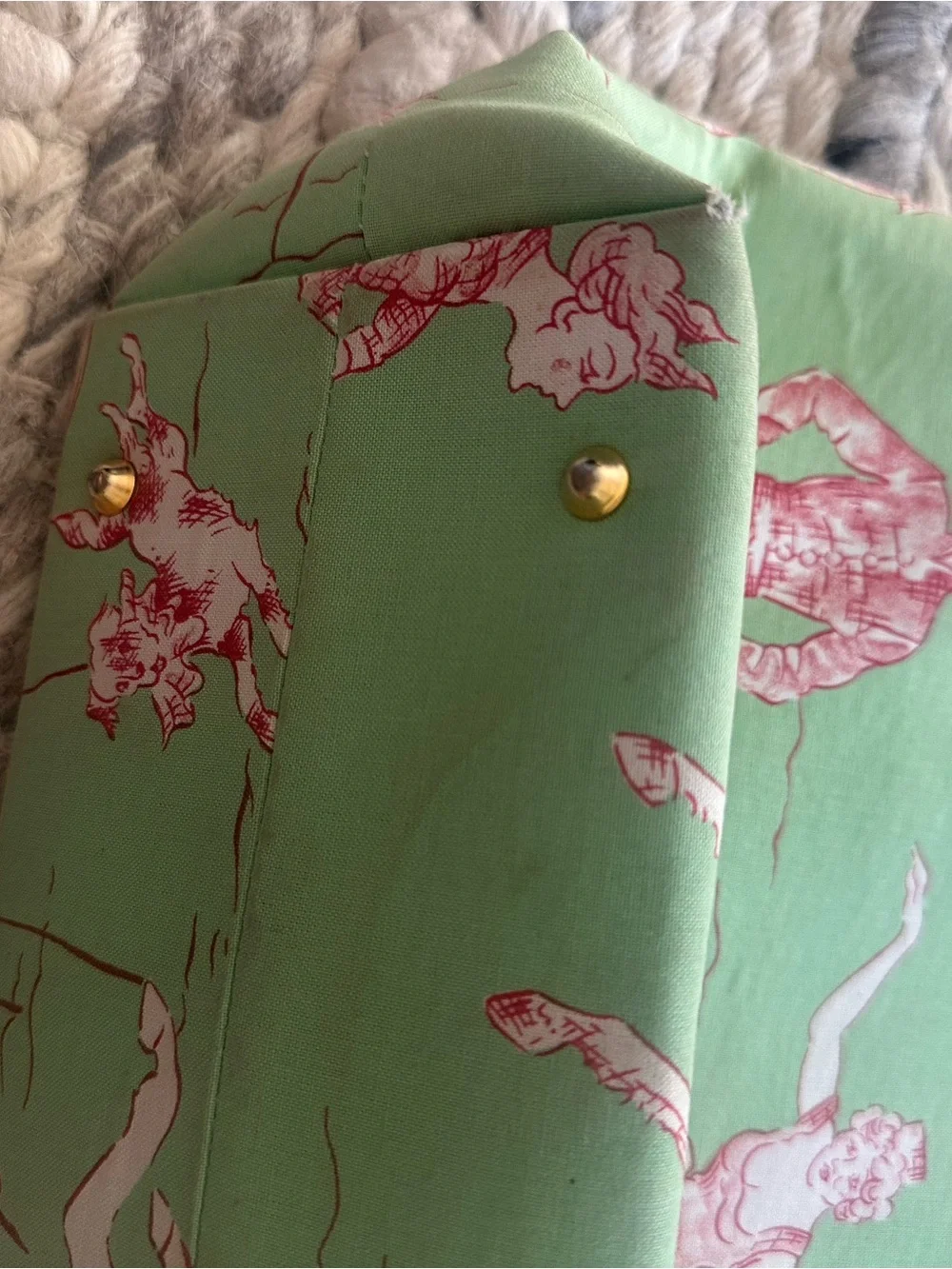 Melly M boutique purse with bamboo handed. Unique print!